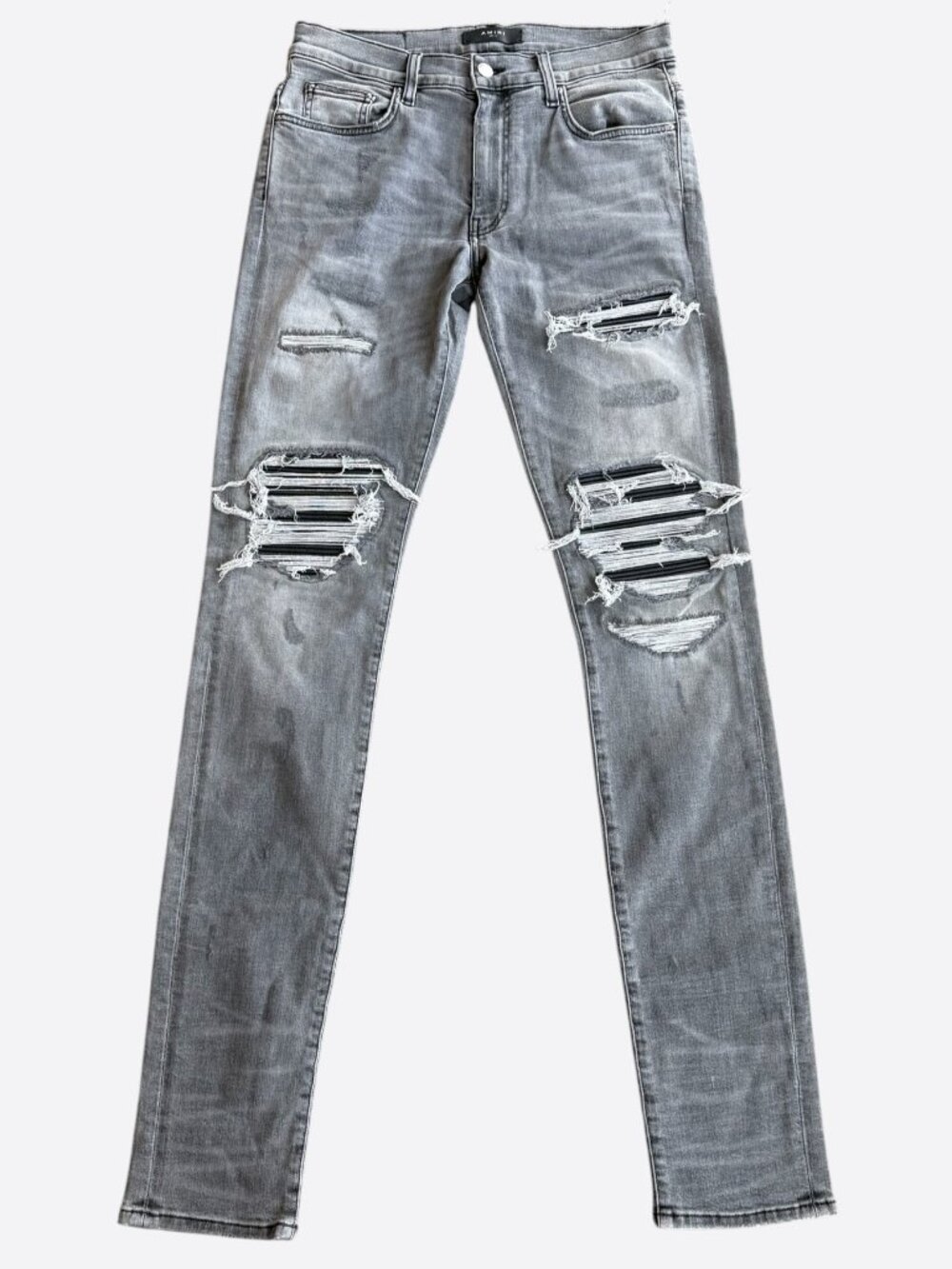 Amiri Storm Grey & Black Patch MX1 Jeans